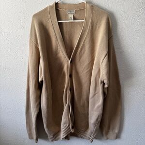 L.L. Bean Men's Beige Cardigan Sweater Size XXL Tall